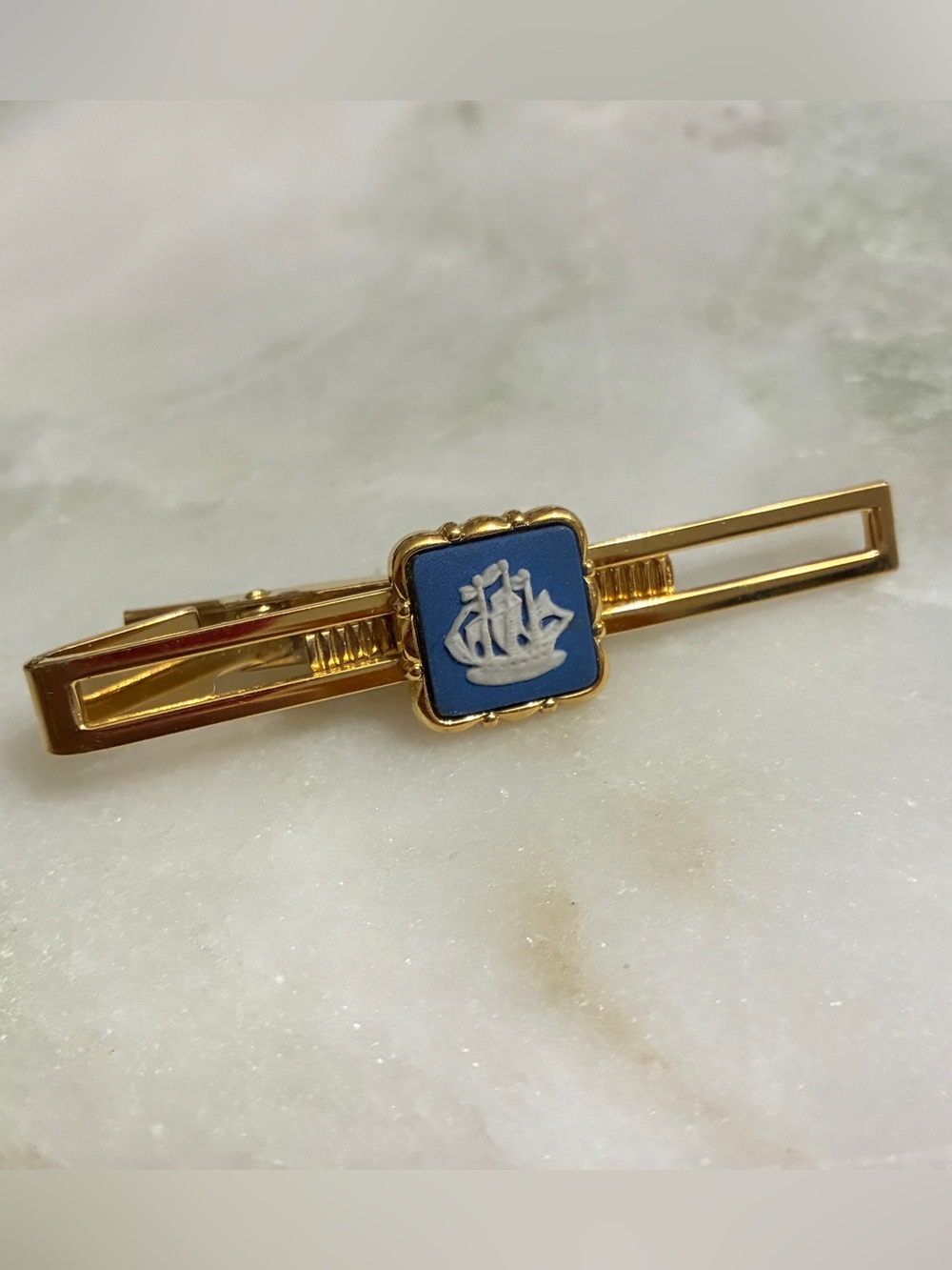 ⚓️ Wedgwood Vintage Cuff Links + Tie Clip Ships